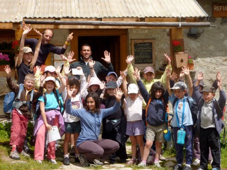 Groupe d'enfants au Refuge de La Balme